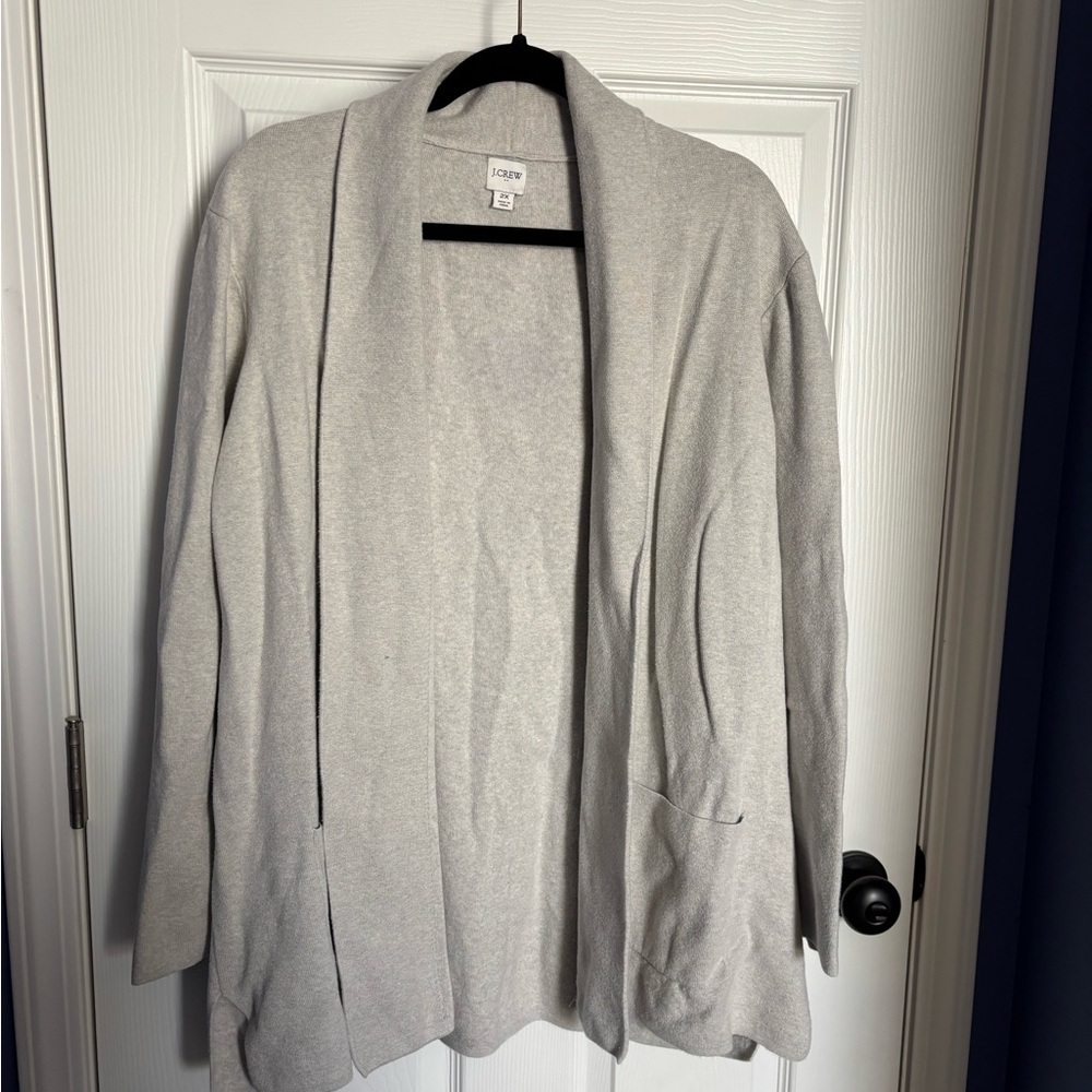 J Crew Women's Gray Open Front Sweater 2x
